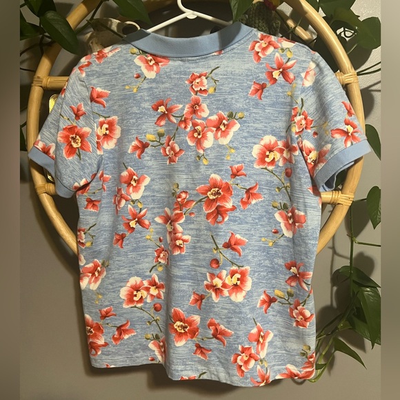 Floral Stretch White Stag Womens Cotton Collar Golf Tropical Hawaiian Shirt - Picture 2 of 7